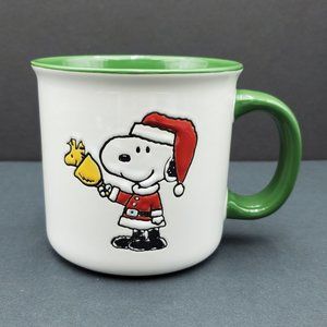Peanuts Snoopy Woodstock Christmas Holiday Mug Santa Snoopy Bell